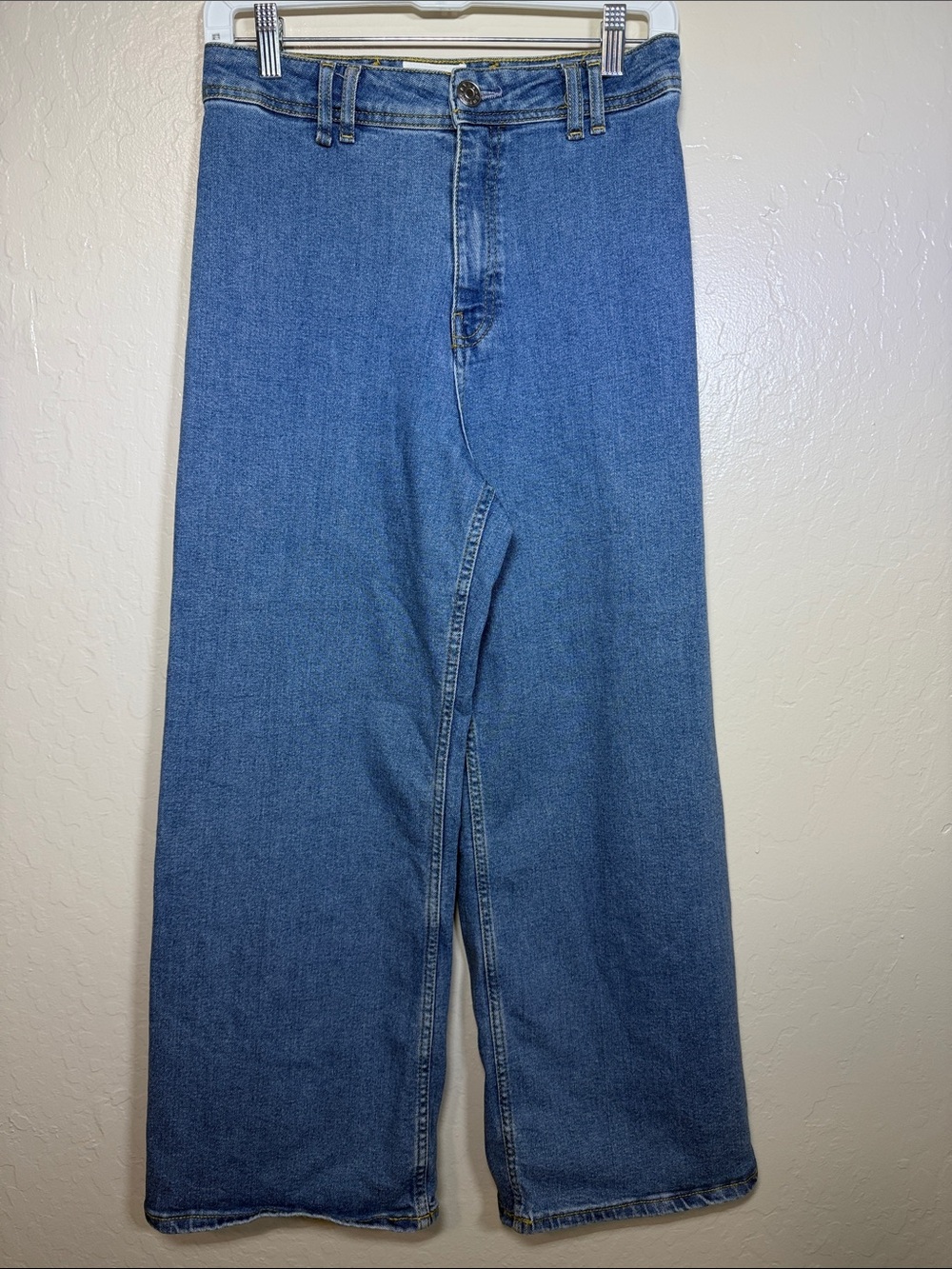 BIMBA Y LOLA High Waisted Wide Leg Jeans Medium Wash Size EU 38 US 6